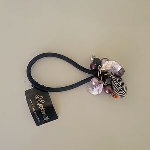 NEW L. Erickson bauble jeweled hairtie elastic never used